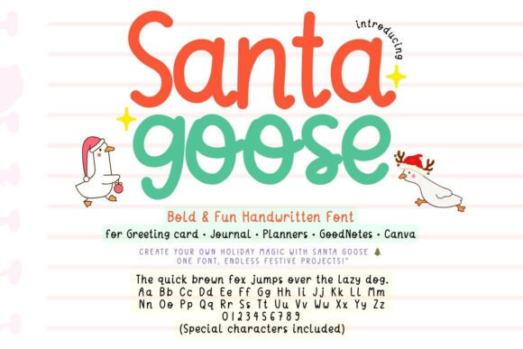 Santa Goose: A Festive Font for Creative Branding